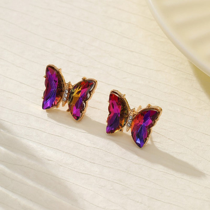 Wholesale Trendy Butterfly Jewelry Set Earrings Necklace Ring Alloy Fashion Accessory