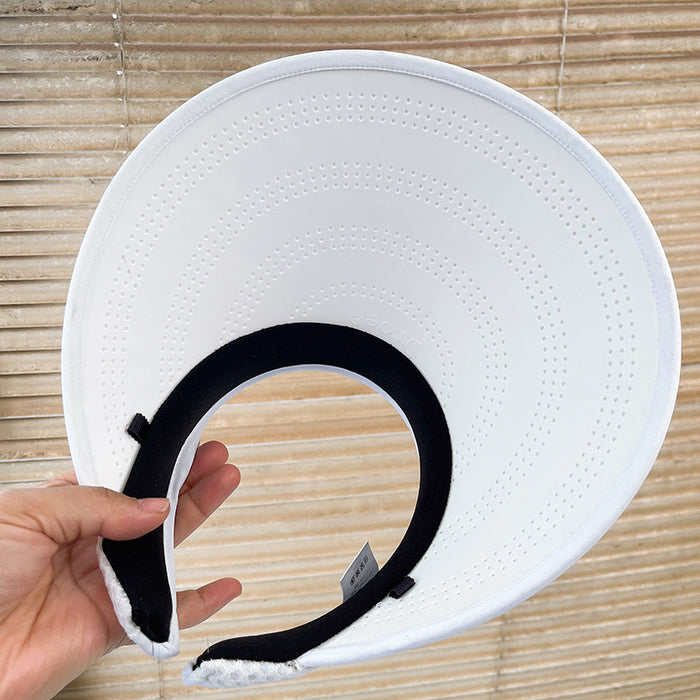 Wholesale New Ice Silk Large brimmed Artistic Sky Top Hat for Travel Sunscreen and Sunshade Sky Top Sun Hat