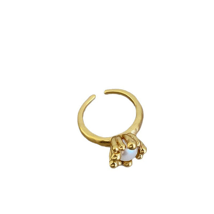 Wholesale Gold Ring with Pearl Flowers