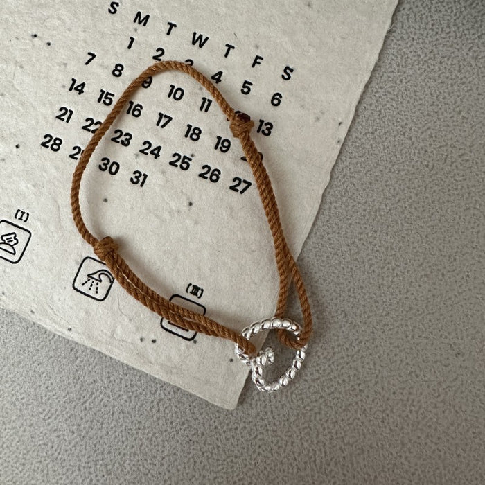 Wholesale Pure silver bracelet with a niche design that can be layered with a heart-shaped colored bracelet jewelry