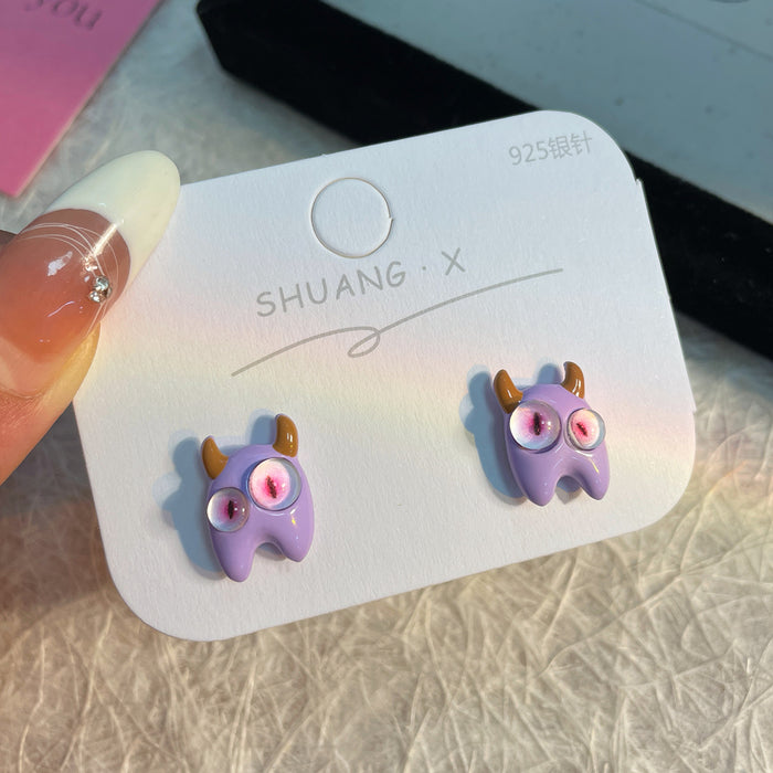 Wholesale Heterochromatic Monster Alloy Earrings JDC-ES-Shuangx011