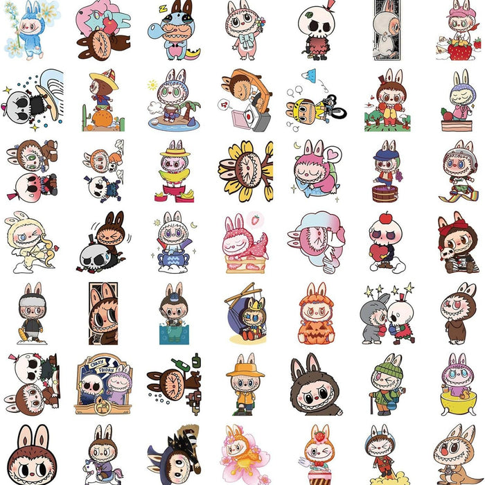 Wholesale 50pcs Waterproof adhesive stickers cartoon decorative luggage flat stickers