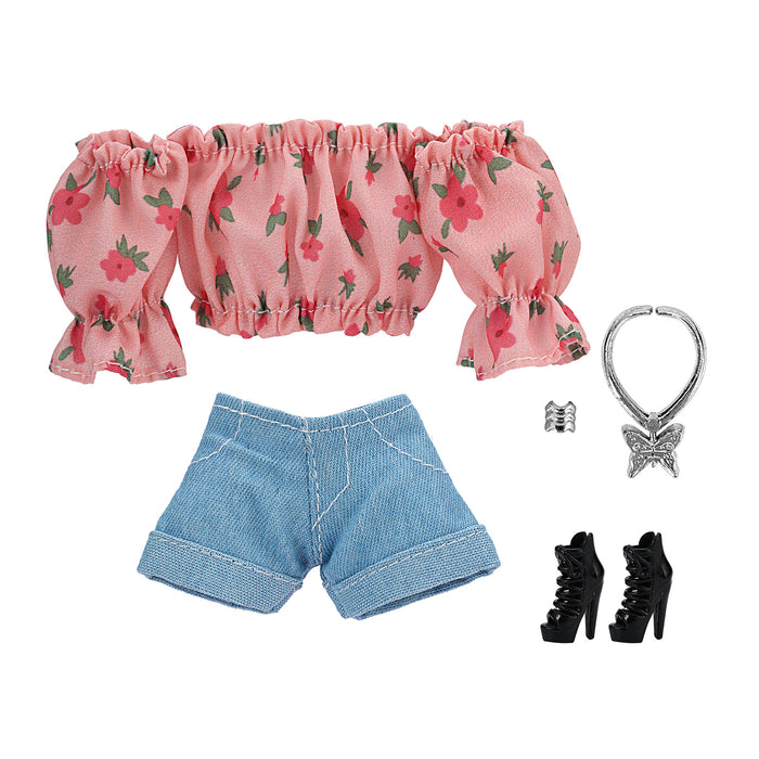 Wholesale doll floral shirt bubble sleeve shorts suit