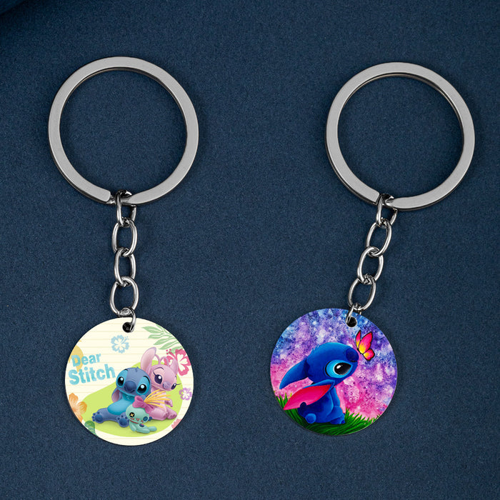 Wholesale Cartoon Color Printing Stainless Steel Keychain JDC-KC-HuanYu029