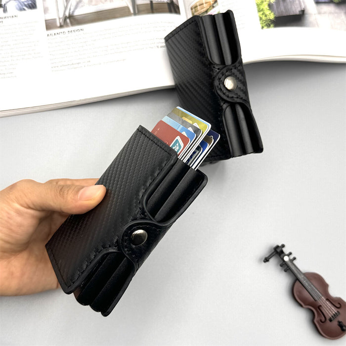 Wholesale Carbon Fiber Automatic Pop- Card Holder Modern Daily Wallet MOQ≥2
