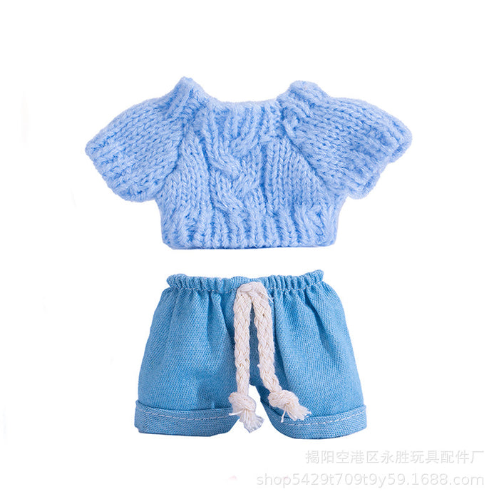 Wholesale Doll clothes Pendant Clothes Knitted Sweater with Jeans Replacement Shoe Keychain Vinyl Doll
