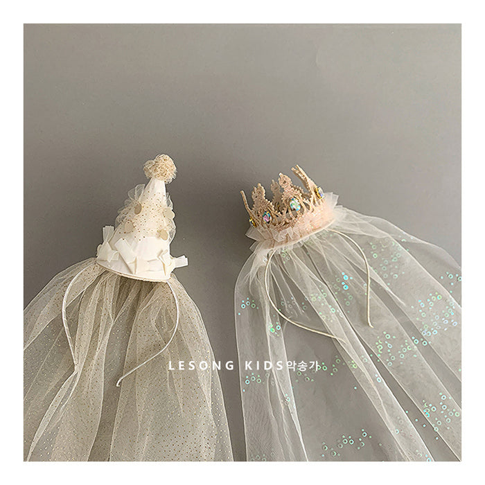 Wholesale Hairband Crown Mesh Birthday Hat Photo Props