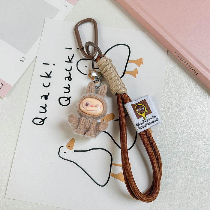 Wholesale flocked cute doll keychain backpack charm