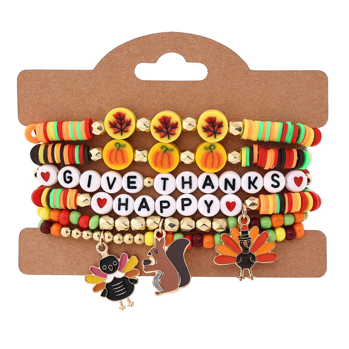 Wholesale Thanksgiving-themed polymer clay bracelet