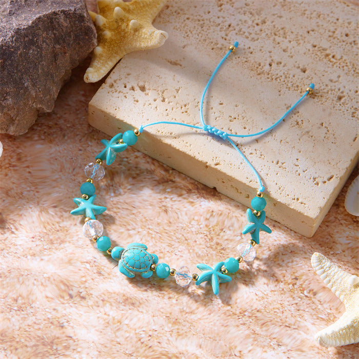 Wholesale Bohemian Sea Star Shell Beaded Bracelet Summer Beach Vacation Jewelry Accessory