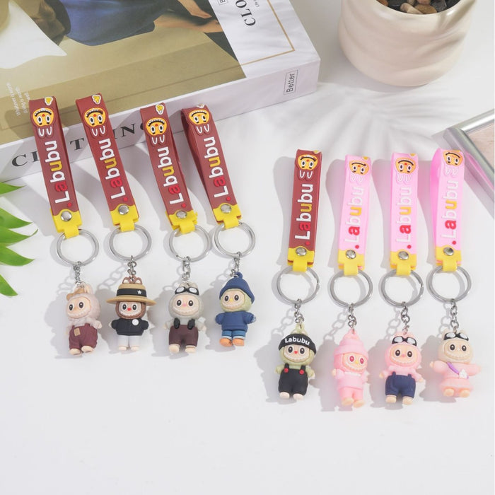 Wholesale Cartoon straw hat sheep keychain