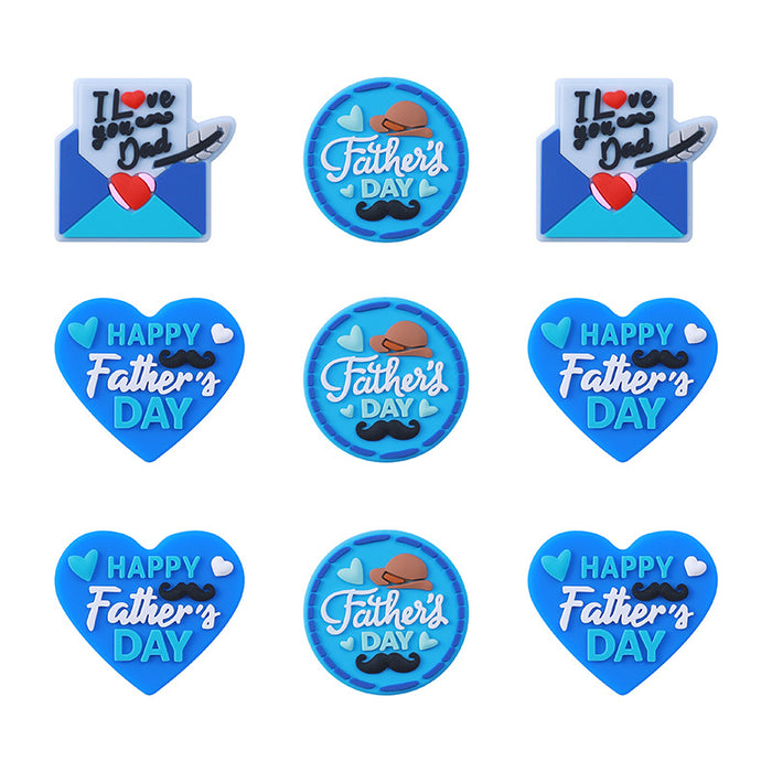 Wholesale 20PCS Father's Day Heart Shaped Silicone Beads JDC-BDS-HeXing012