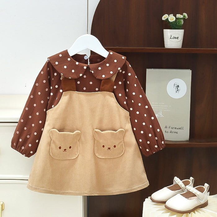 Wholesale Polka Dot Baby Bear Children's Skirt JDC-CTS-MianY025