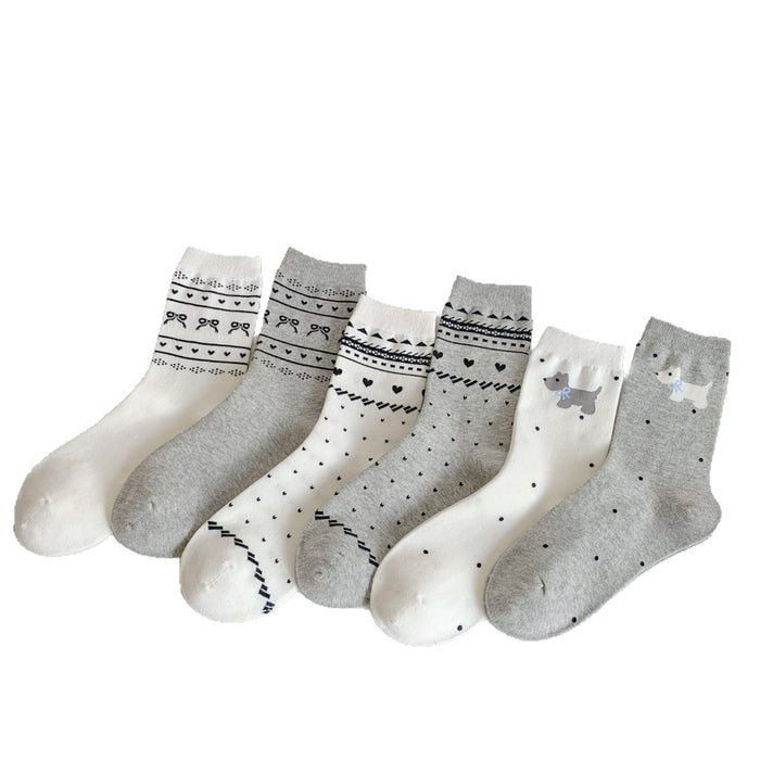 Wholesale Cotton socks with cute mid tube and versatile pile socks