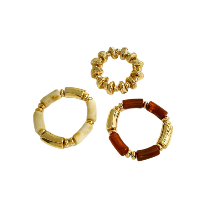 Wholesale Multi-layer acrylic color-blocked round tube elastic beads