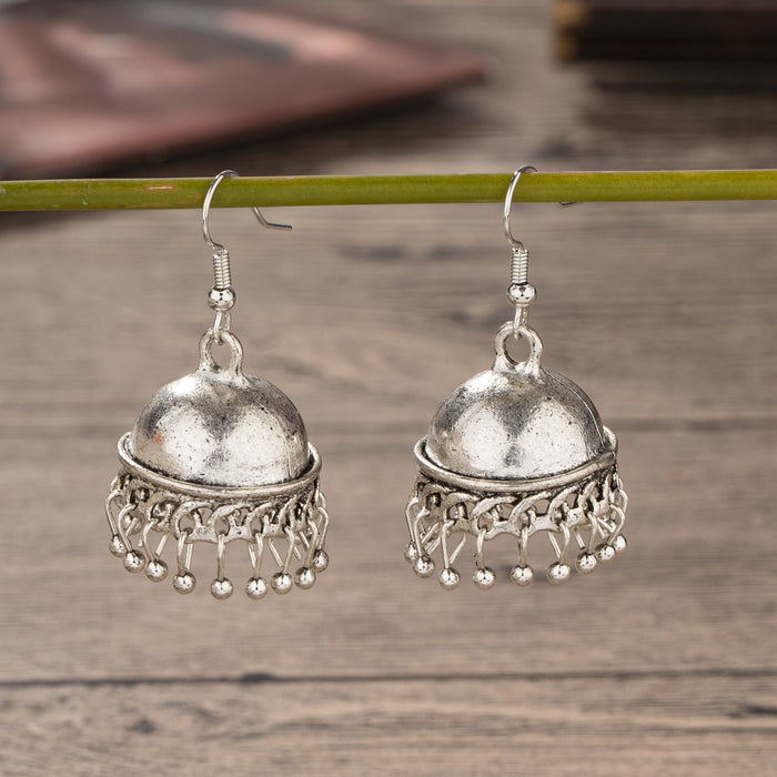 Wholesale Vintage classic bell earrings with zircon pendant and exaggerated earrings