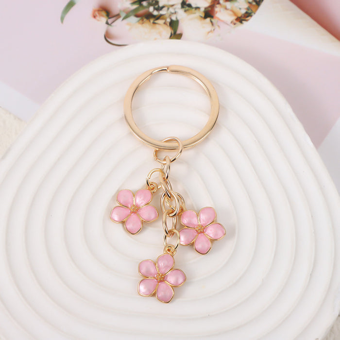Wholesale Girl Cherry Blossom Keychain Pendant Flower Hanging Mobile Phone Accessories