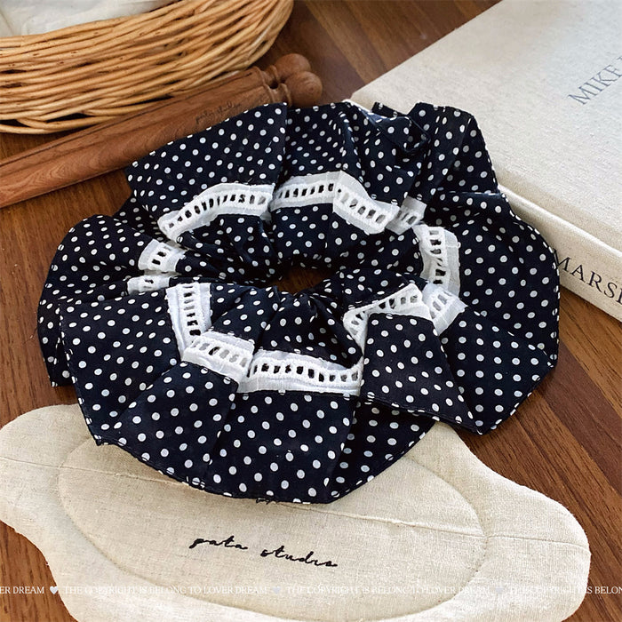 Wholesale Textured Black and White Multi-Layer Scrunchie Fashion Hair Tie Hair Accessory