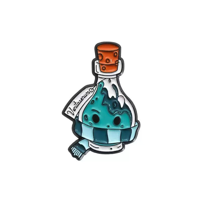 Wholesale Zinc Alloy Baked Enamel Cartoon Brooch Magic Potion Cat Book Bag Charm Decorative Gift MOQ≥2