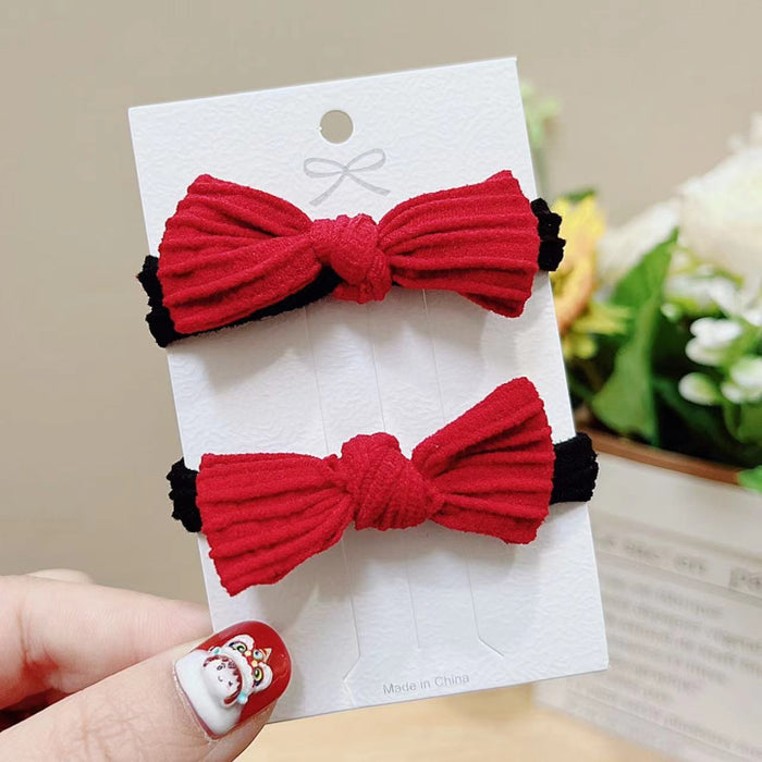 Wholesale New Year red bow hair rope hair band women's high elastic headdress tie hair rubber band children's festive hair accessories hair rope