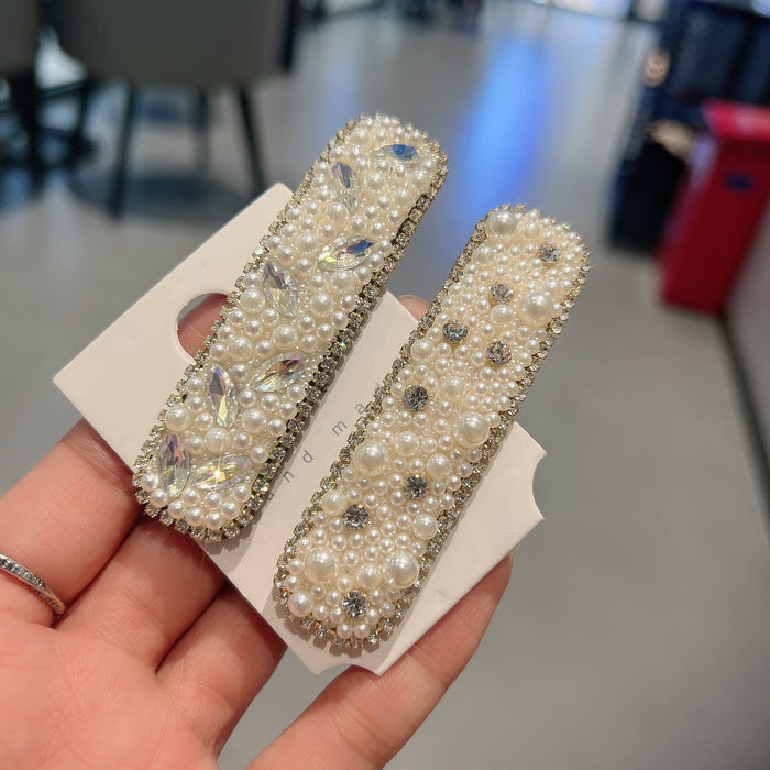 Wholesale Pearl Rhinestone hairpin clip side bangs hairpin headdress for women