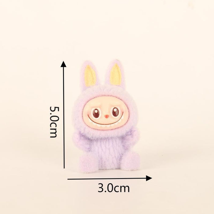 Wholesale Resin trendy cartoon flocked keychain pendant