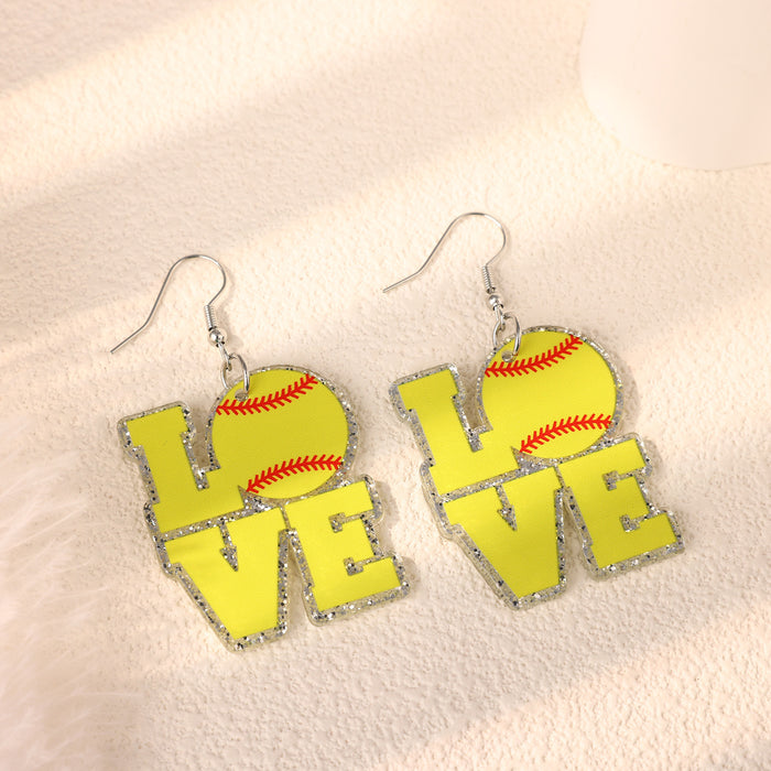 Wholesale Basketball, volleyball, creative earrings, party decorations, acrylic