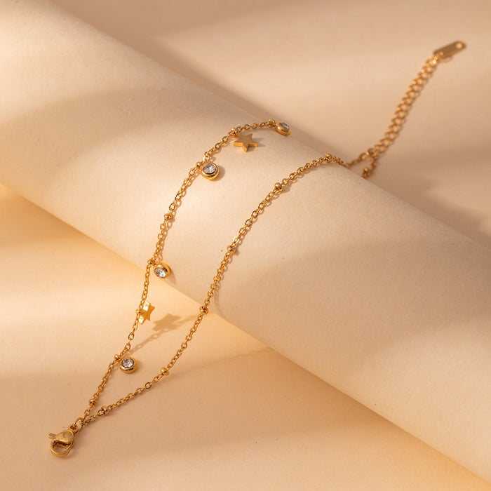 Wholesale Stainless steel fashion diamond bracelet flower geometric