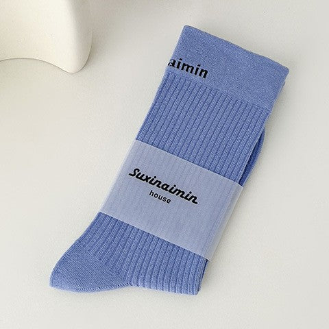 Wholesale Socks Versatile Letter Breathable Sweat Absorbing Thin Stacking Socks