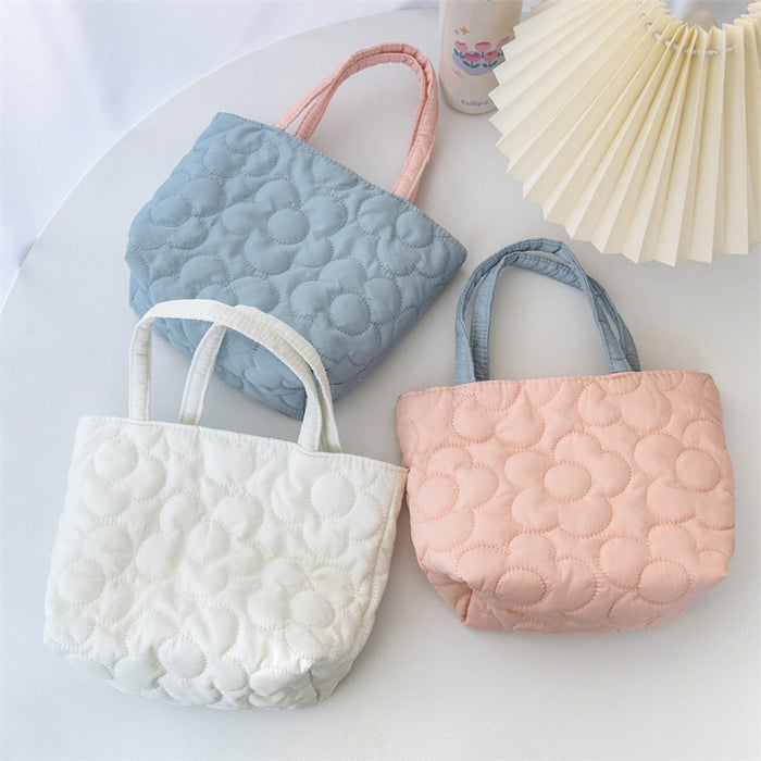 Wholesale Sweet Quilted Handheld Color Contrasting Bento Bag Storage Bag