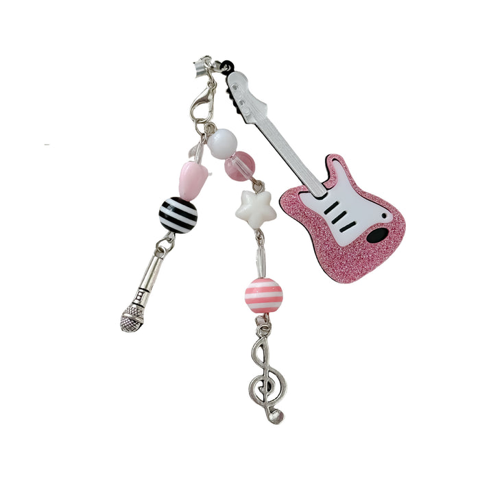 Wholesale Pink violin mobile phone pendant, star note pendant, card book, bag hanging, keychain