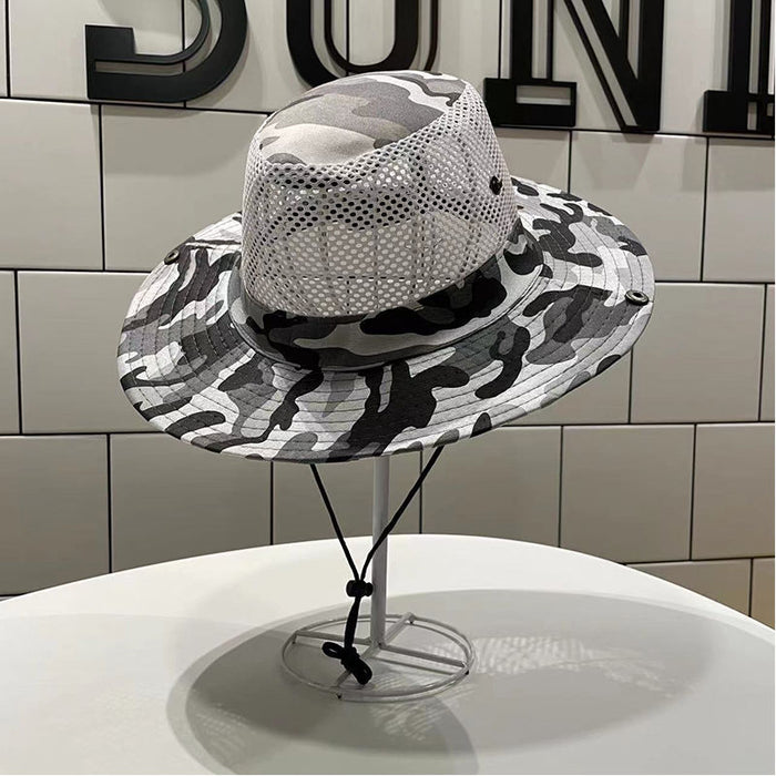 Wholesale Breathable mesh fisherman hat, foldable sun hat, outdoor fishing sun hat