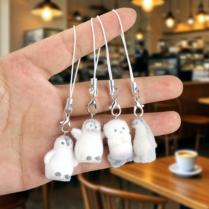 Wholesale  flocked underwater animal keychain pendant