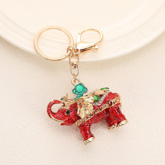 Wholesale Elephant Rhinestone Keychain Decorative Fashion Accessory