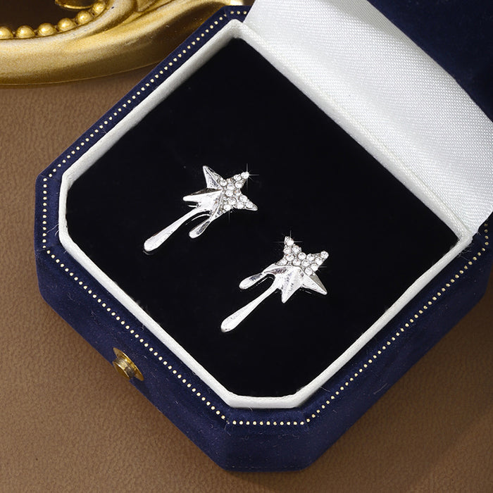 Wholesale New niche design heart-shaped lava star earrings with personalized temperament and high-end feel