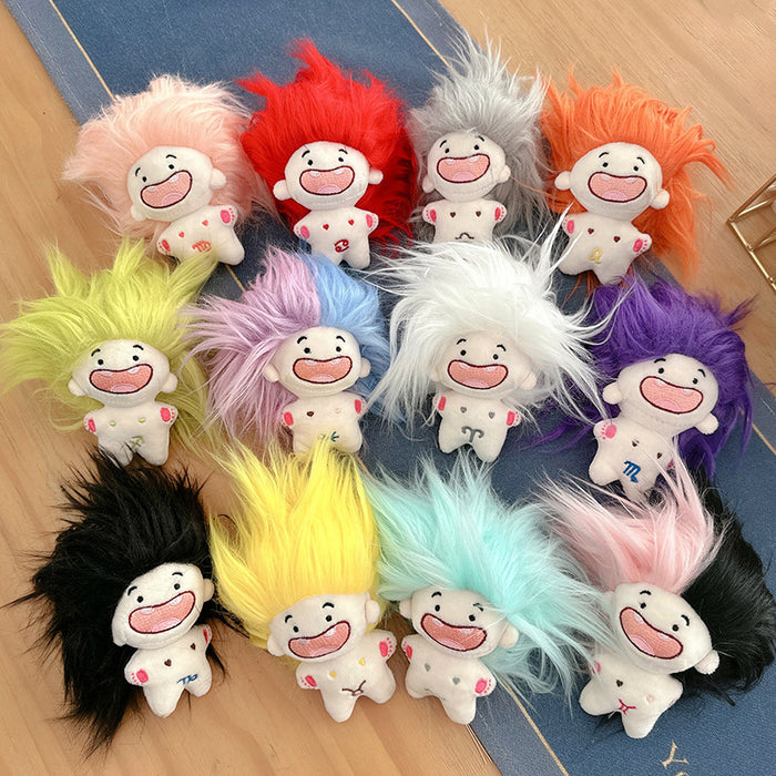Wholesale Twelve Zodiac Signs Doll Funny Missing Teeth Cotton Doll Bag Pendant