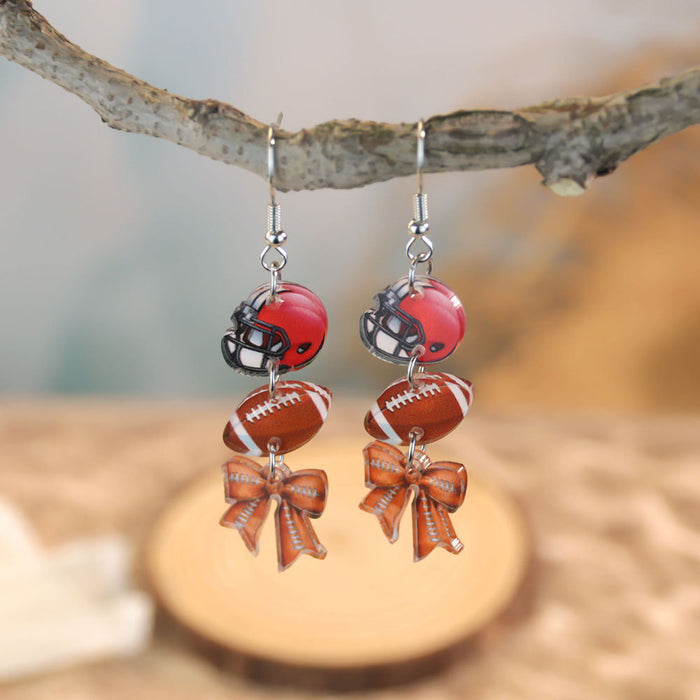 Wholesale niche sports style ball theme acrylic earrings creative basketball football earrings women