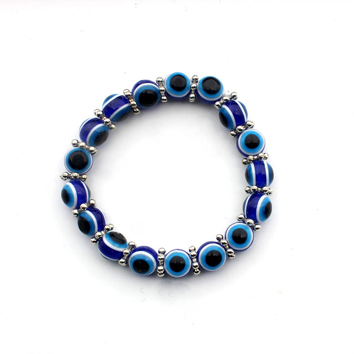 Wholesale 8mm Resin Devil's Eye Elastic Eye Bead Bracelet