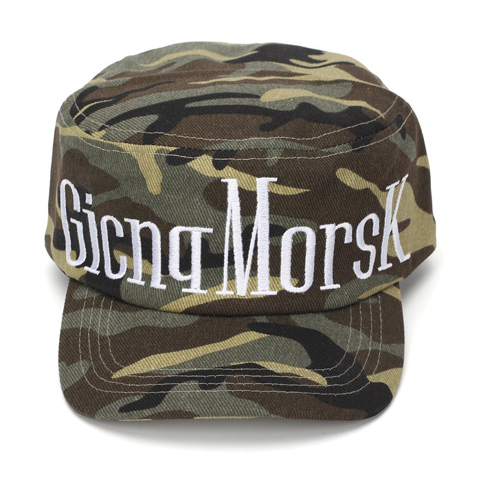 Wholesale Retro Houndstooth Flat Top Hat with Leopard and Letter H Embroidery Sun Protection