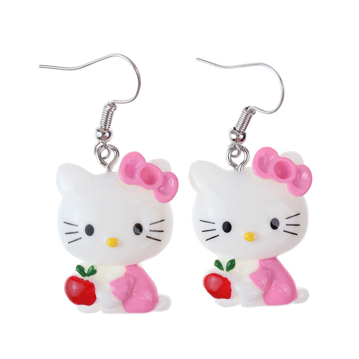 Wholesale Earrings Resin Fun Cute Cartoon Animal Kitten (S) JDC-ES-niqing021