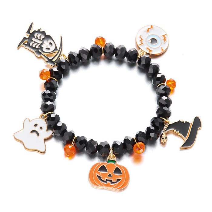 Wholesale  Bracelet Pumpkin  Crystal Beaded Bracelet Versatile Holiday Jewelry