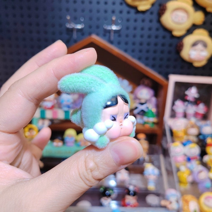 Wholesale Cartoon cute flocked PVC keychain toy