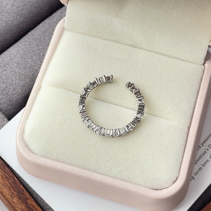 Wholesale Zircon ring simple, niche, light luxury ring with adjustable opening for index finger ring