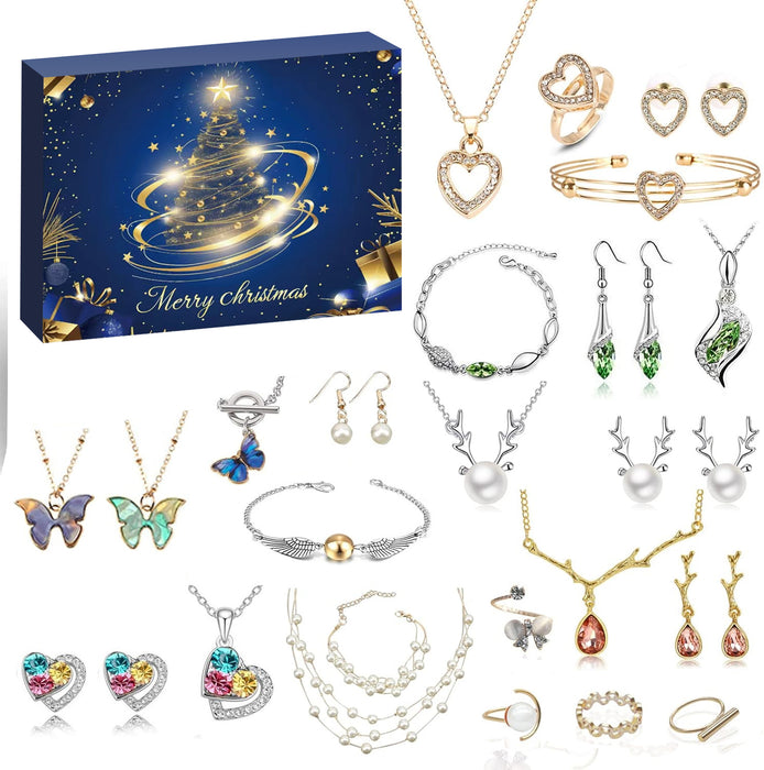 Wholesale Christmas DIY Bracelet Blind Box Gold 31 Grid Advent Calendar Jewelry Accessory Gift