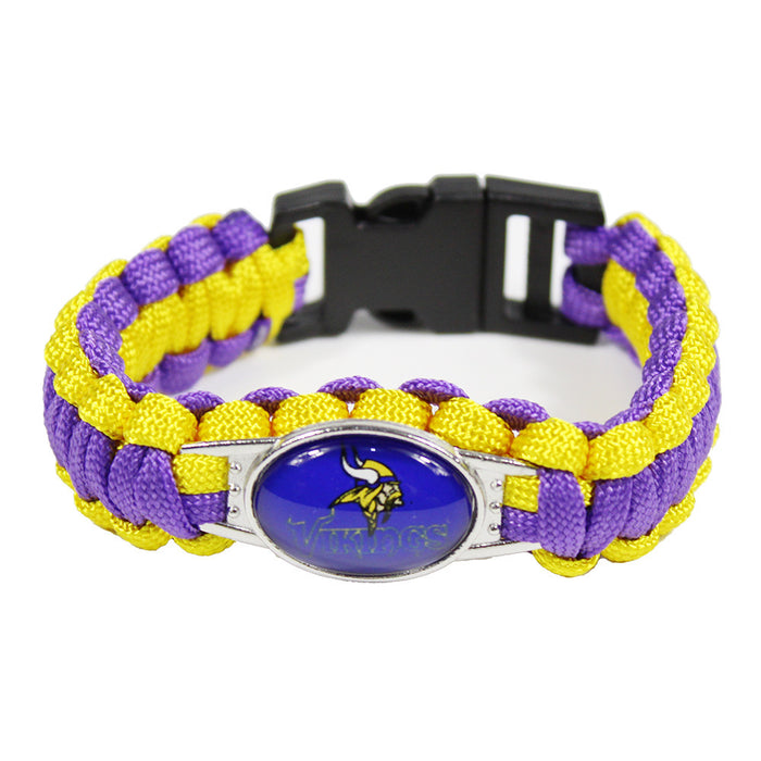 Wholesale  Football Team Woven Bracelet Outdoor Lifesaving Bracelet