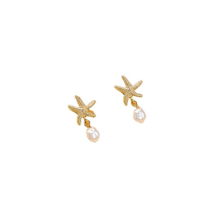 Wholesale new jewelry sense niche temperament starfish pearl earrings