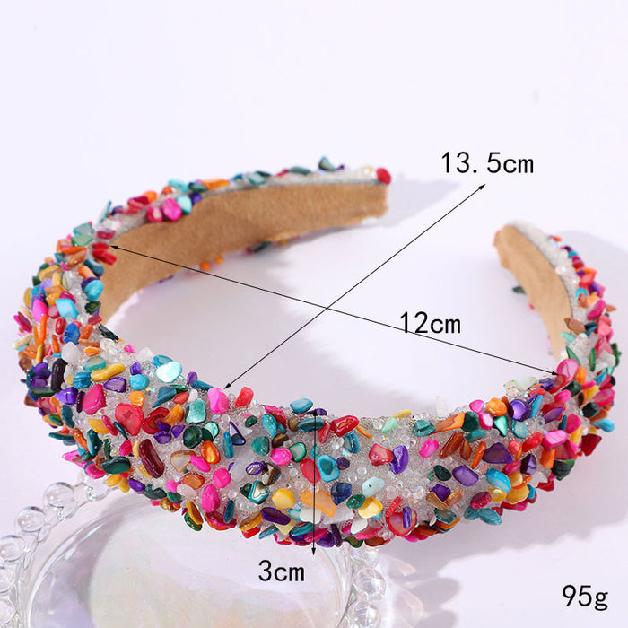 Wholesale Dopamine color headband fashionable and versatile sweet style Baroque colorful gem headband