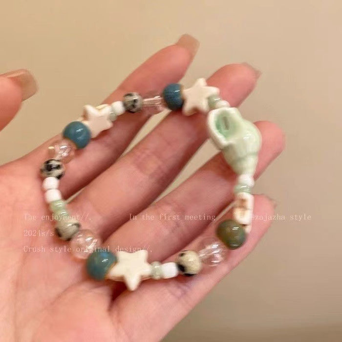 Wholesale Ceramic bead bracelet with niche design and versatile accessories