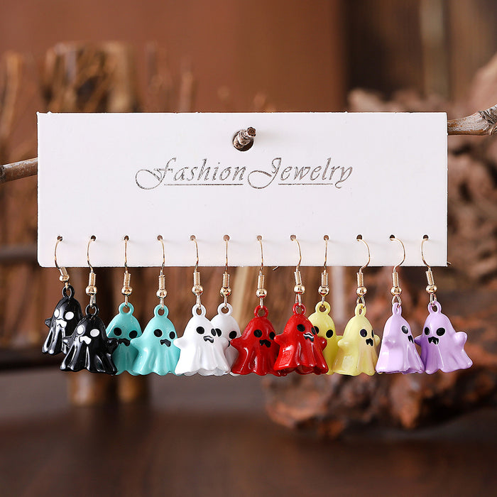 Wholesale  Gothic Ghost Stereo Metal Pendant Earrings for Women  Party Earrings Gifts