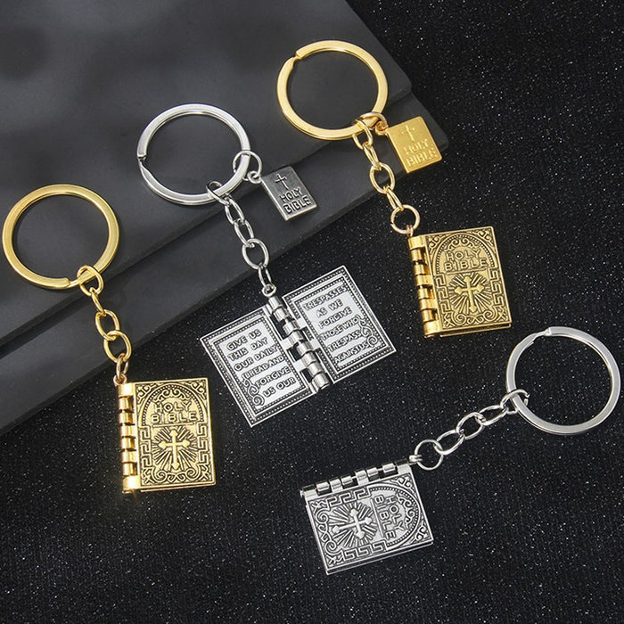 Wholesale Small niche design, flip page bag, keychain, creative retro cross pendant, pendant